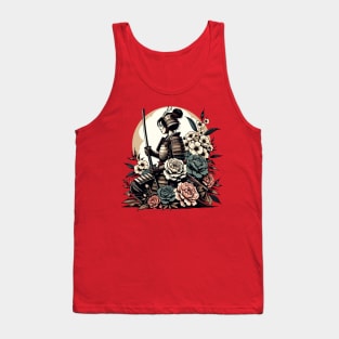 Samurai woman with flowers Tank Top